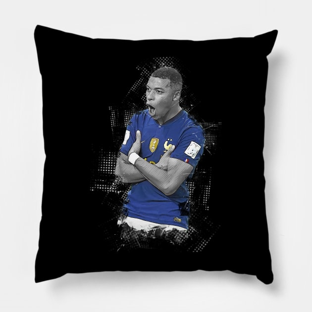 Kylian Mbappe Pillow by San Creative