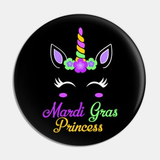 Little Miss Mardi Gras Princess Unicorn Girls Kids toddlers Pin