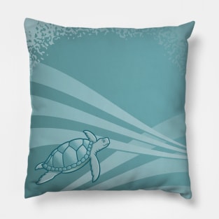 Sea Turtle Background Pillow