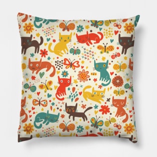 Cat & Butterfly Pattern Pillow