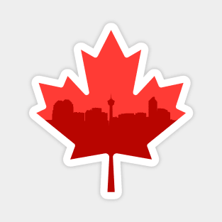 Canada - Maple Leaf Skyline Calgary _001 Magnet