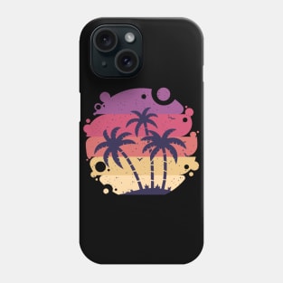 Tropical palm tree sunset graphic, Hawaiian summer beach vacation novelty, Men Women Phone Case