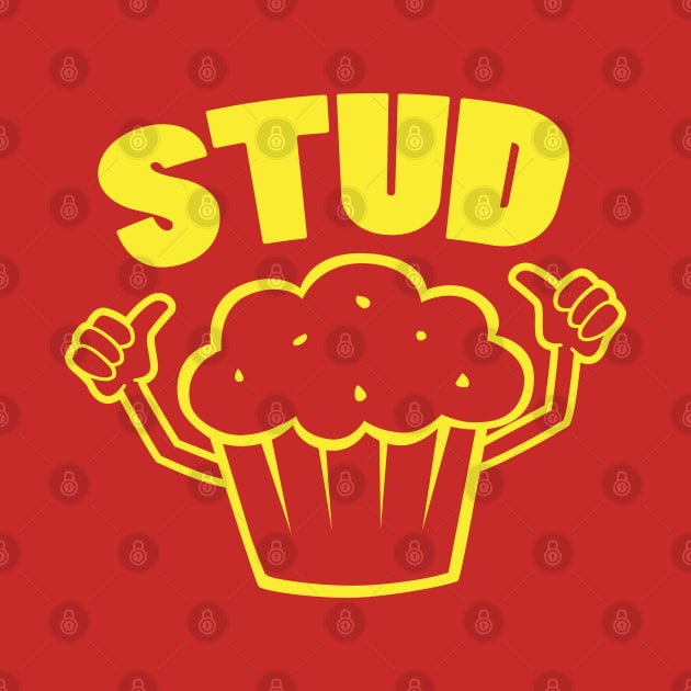 Retro Stud Muffin Thumbs Up Cartoon Costume Graphic Yellow by DetourShirts