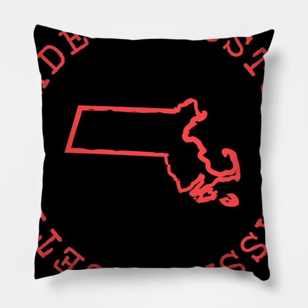 Made in Massachusetts T-Shirt Pillow by Geometrico