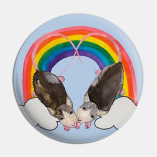 Two lovely rats with rainbow Pin