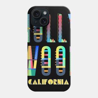 Hollywood, California - Cool Funky Cali Colorful - Phone Case