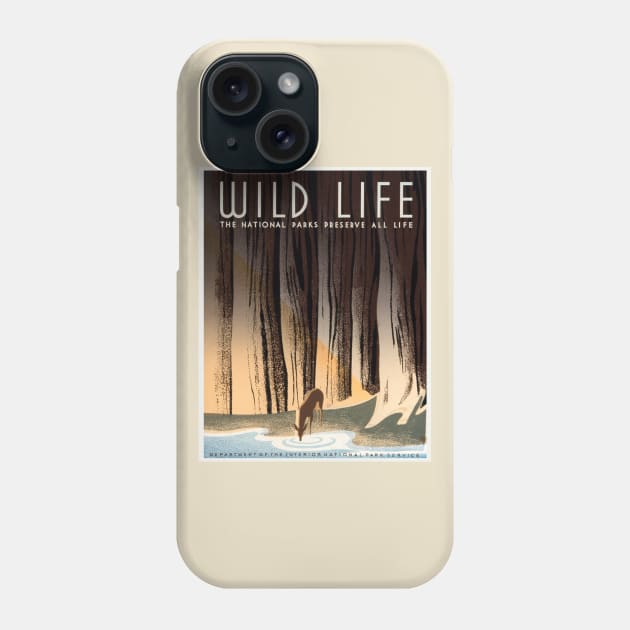 Restored USA Dept of the Interior and National Park Service Wildlife Preservation Poster Phone Case by vintageposterco