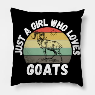 Just A Girl Who Loves Goats, Cute Colorful Goat Pillow