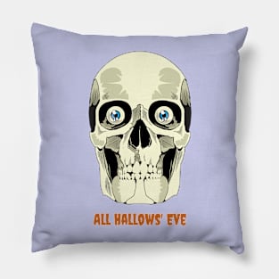 Staring Skull Halloween Pillow