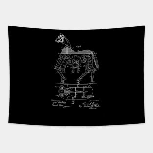 Mechanical Horse Vintage Patent Drawing Tapestry