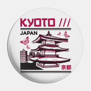 Retro Kyoto Japan City Skyline Vintage Japanese City Pin