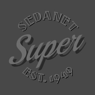 Super Sedanet - Est. 1949 back print T-Shirt