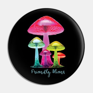 Colorful Alien Mushrooms Pin