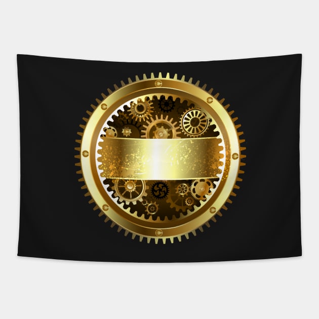 Round Mechanical Banner ( Steampunk gear ) Tapestry by Blackmoon9