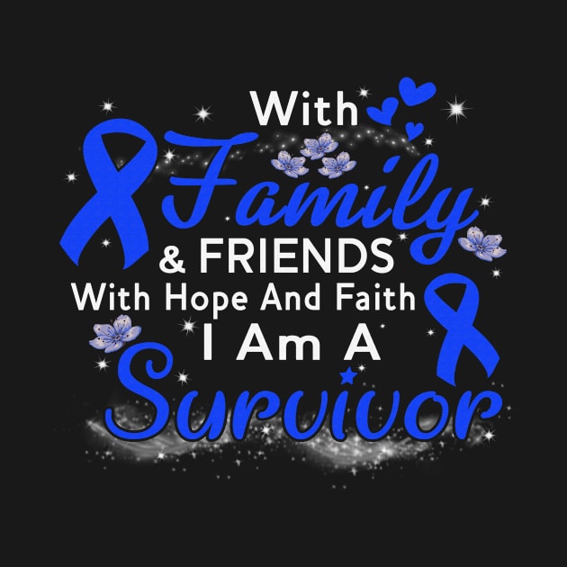 Family Friends With Hope Faith I Am Survivor Chronic Fatigue Syndrome Awareness Blue Ribbon Warrior by celsaclaudio506