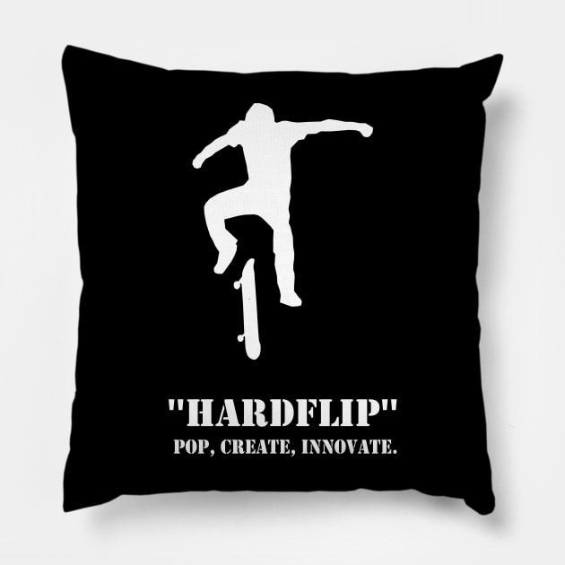 "Hardflip" Pop, create, innovate. Skate Pillow by Chrislkf