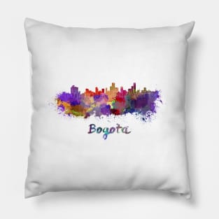 Bogota skyline in watercolor Pillow