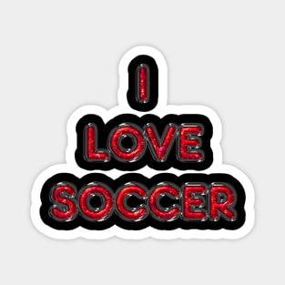 I Love Soccer - Red Magnet