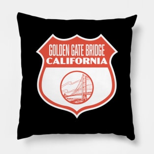 Vintage Golden Gate Bridge Shield Pillow