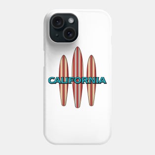 California with Three Surfboards Phone Case