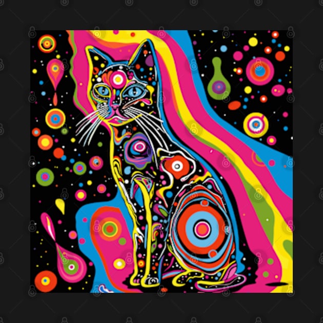 Psychedelic Cat by peculiarbutcute