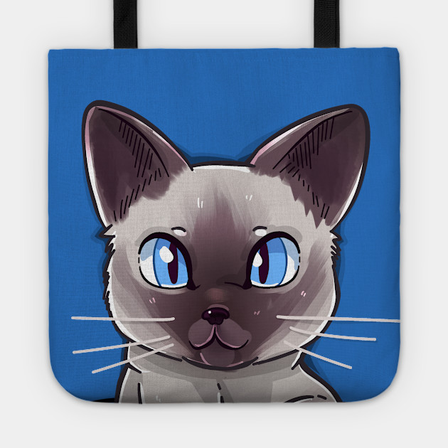 Pocket Cute Siamese Cat Siamese Tote Teepublic