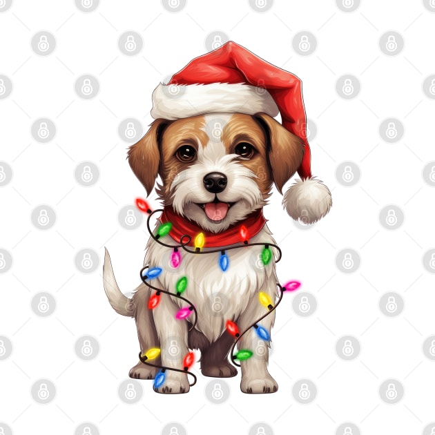 Christmas Jack Russell Terrier by Chromatic Fusion Studio