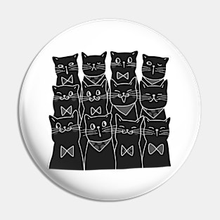 Black Cats Pattern Pin