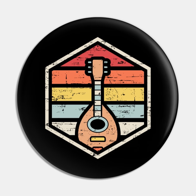 Retro Badge Mandolin Pin by rojakdesigns