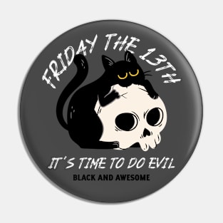 Black Cat Cats Friday The 13th Evil Pin