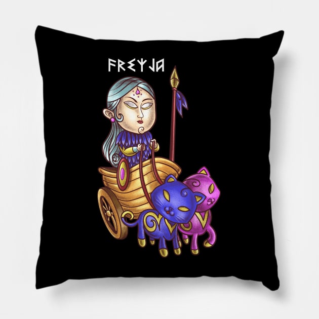 Freyja - Goddess of Fertility - Norse Mythology Design for Vikings and Pagans! Pillow by Holymayo Tee