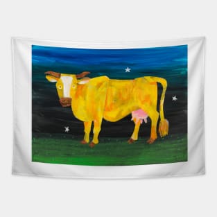 Cow on Yellow Tapestry