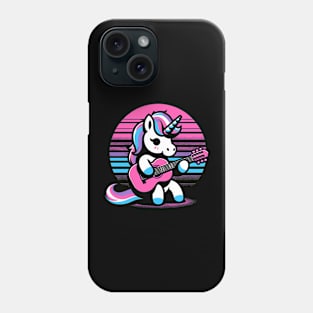 cute unicorn playing guitar Phone Case