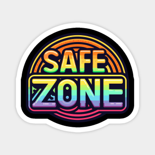 Retro LGBTQ Safe zone Rainbow Magnet