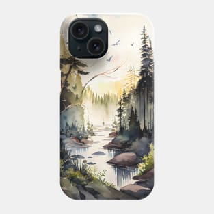 A Forest in Fall Autumn Watercolor Phone Case