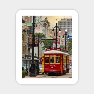 New Orleans Red Streetcar Magnet