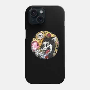 Psychedelic Cat  A Vintage Creepy  Rubber Hose cartoon Graphic. Phone Case