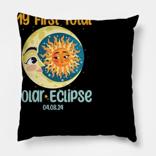 My First Total Solar Eclipse April 8 2024 Cute Kids Pillow