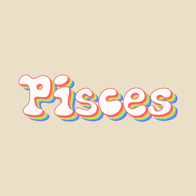 Retro Rainbow Pisces by Scarlett Blue