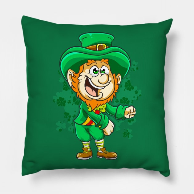 Flossing Leprechaun St Patricks Day Pillow by E