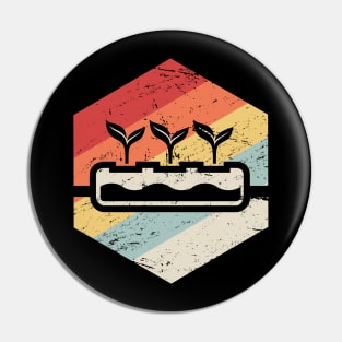 Retro Hydroponics Farming Farmer Pin