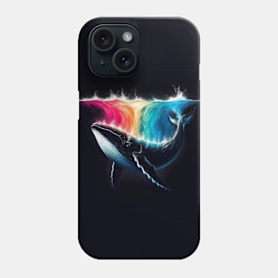 Monochromatic Whale Rainbow Color Splash Phone Case