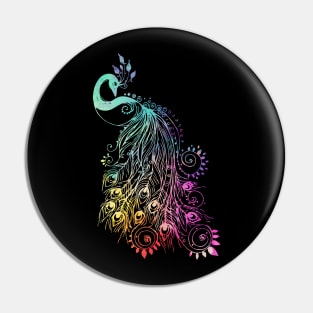 Colorful Peacock Bird Multicolored - Peacock Bird Lover Pin