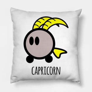 Horoscope - Cute zodiac – Capricorn (white) Pillow