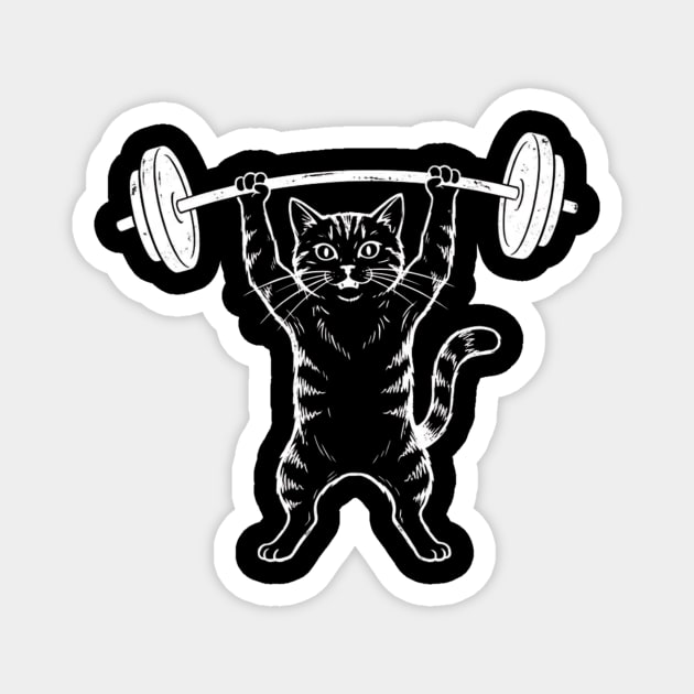 Gym Cat Funny Weightlifting Cat Lover Magnet by ArtistTee ⭐⭐⭐⭐⭐