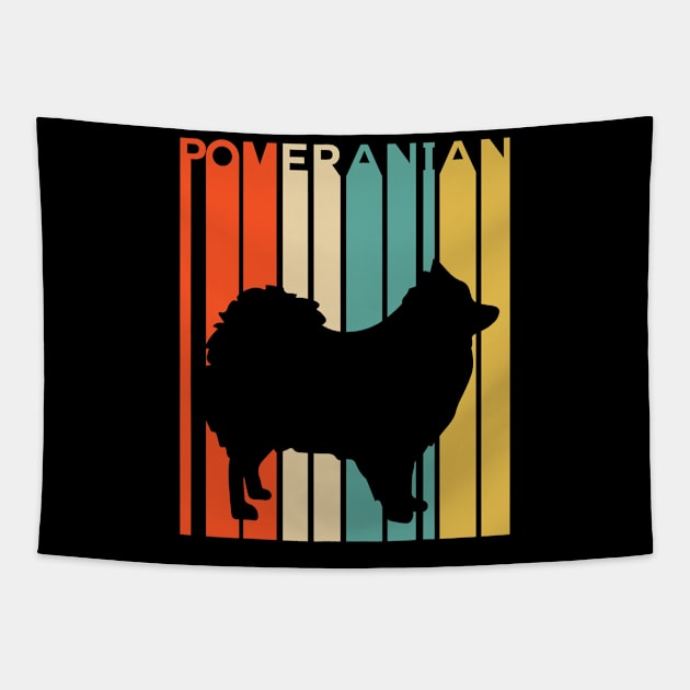 Retro Vintage Pomeranian Silhouette Tapestry by IainDodes