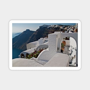 Greece. Santorini. Looking at the village of Oia. Magnet