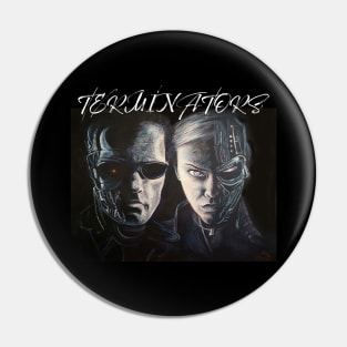 Terminators T101 & T-X Cyborg Assassins Pin