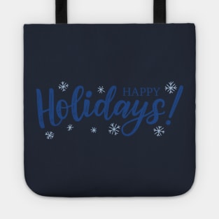 Happy Holidays-blue Tote