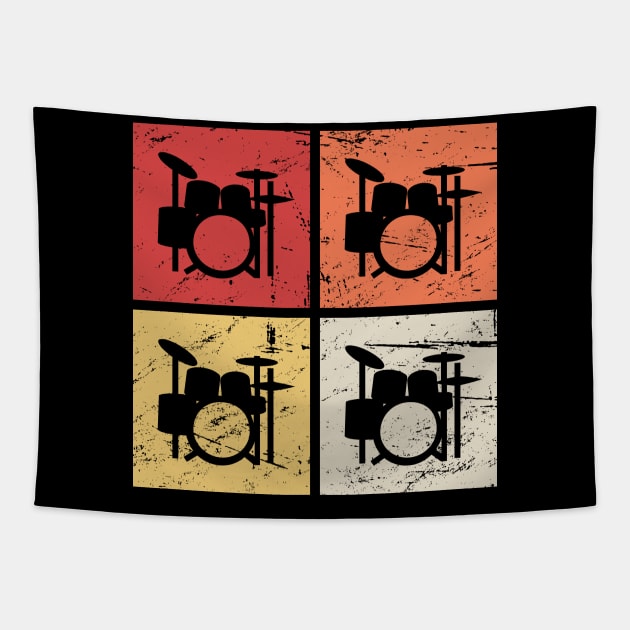 Retro Vintage Drum Kits | Percussion Tapestry by MeatMan